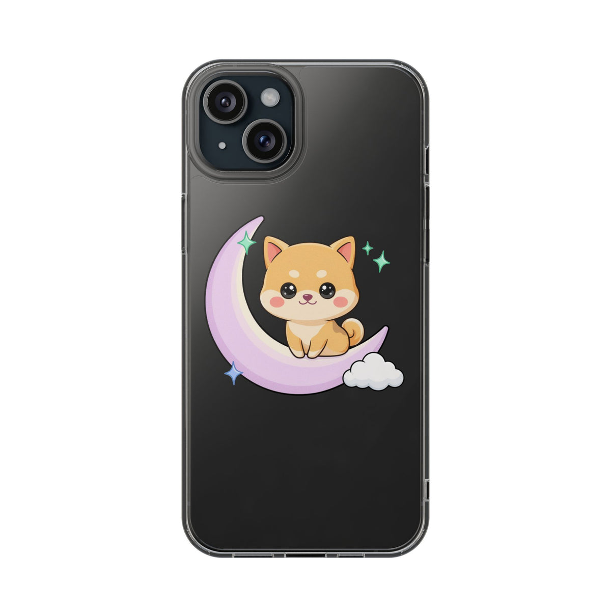 Kawaii Shiba Inu Phone Case – Crescent Moon Cutie