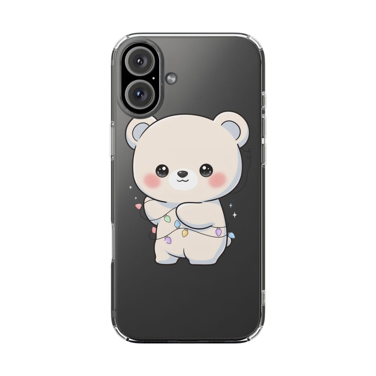 Kawaii Polar Bear Phone Case with Fairy Lights