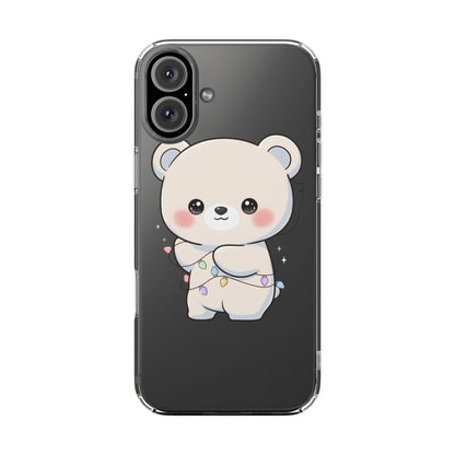Kawaii Polar Bear Phone Case with Fairy Lights