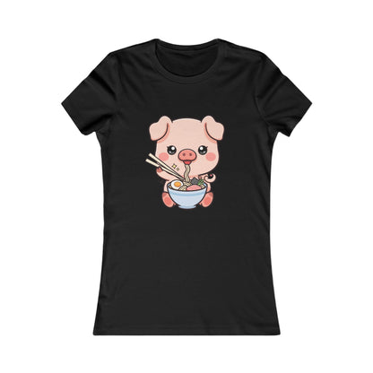 Kawaii Pig Ramen Tee for Cute Foodie Fans