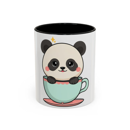 Kawaii Panda Accent Coffee Mug for Panda Lovers