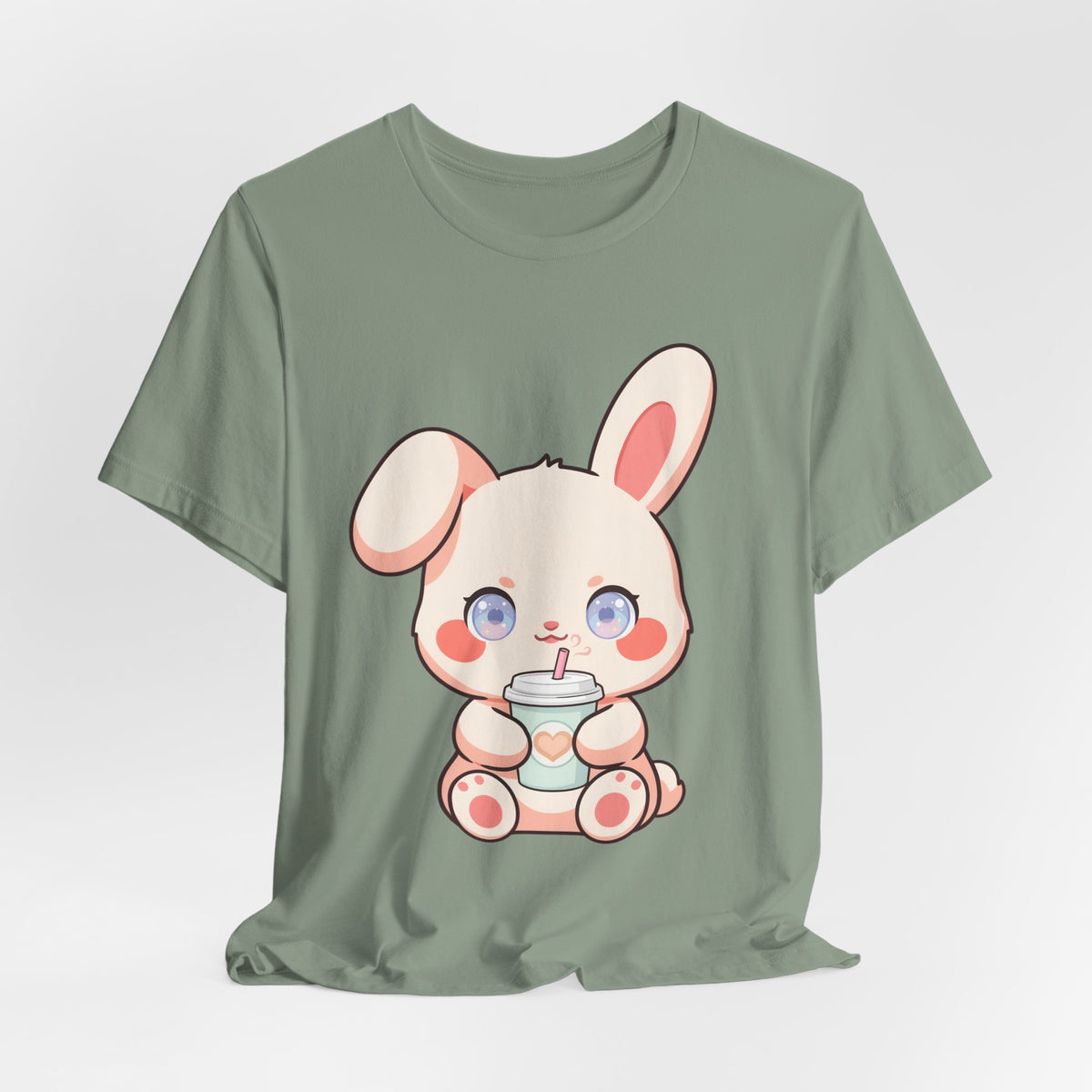 Kawaii Bunny Coffee T-Shirt: Cute Latte Lover Tee