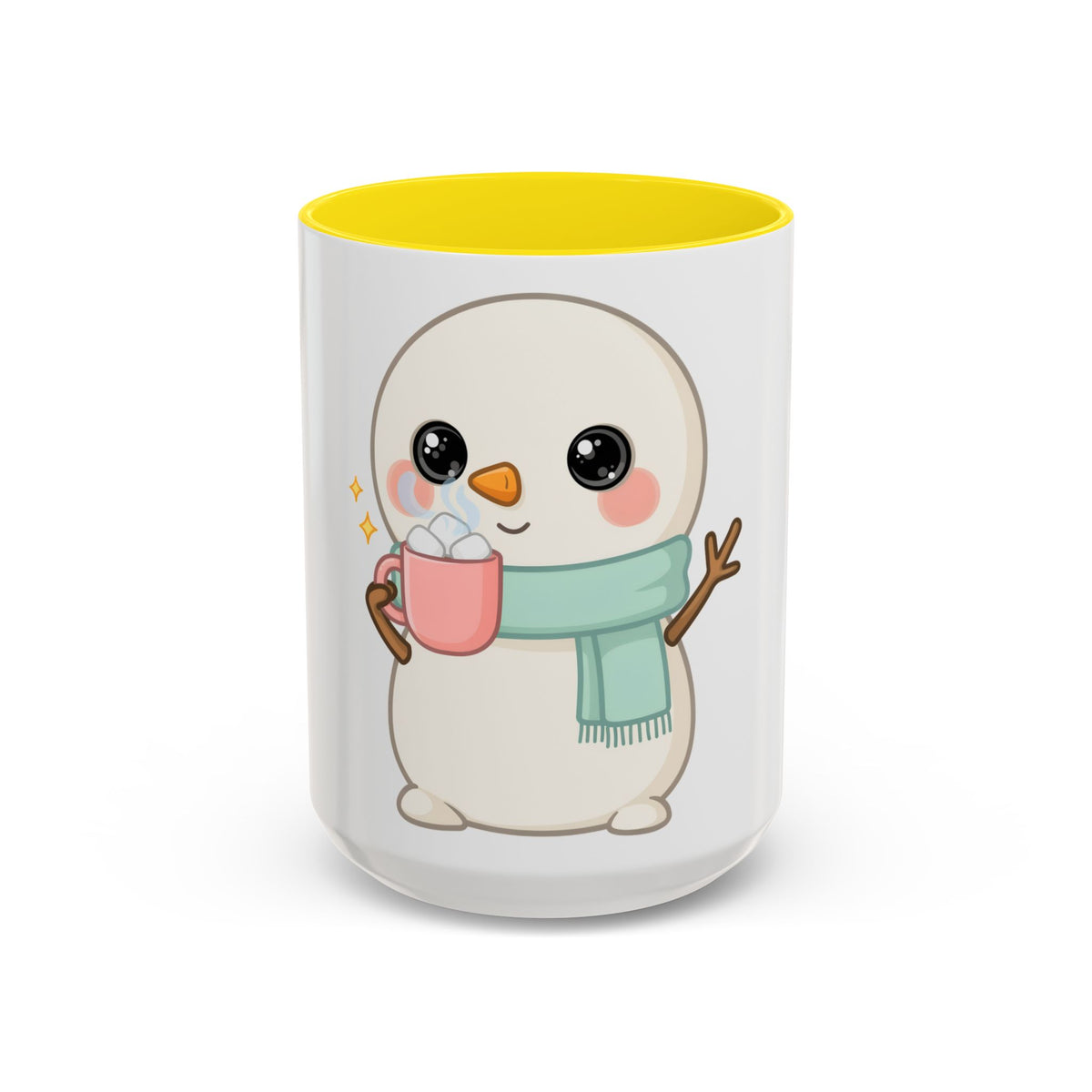 Kawaii Snowman Accent Coffee Mug for Cozy Cocoa Fans