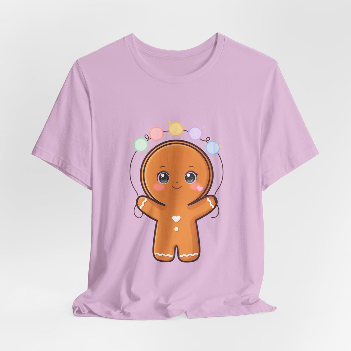Kawaii Gingerbread Man Christmas T-Shirt, Cute Holiday Tee