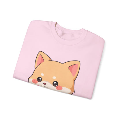 Reading Shiba Inu Sweatshirt, Cute Kawaii Book Lover Gift