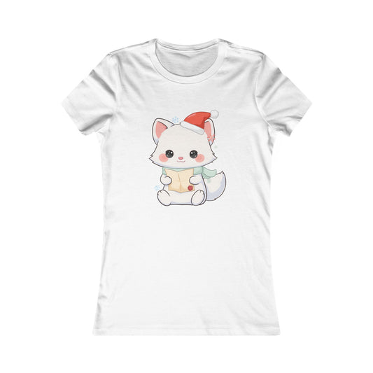 Kawaii Arctic Fox Christmas Tee for Holiday Reading