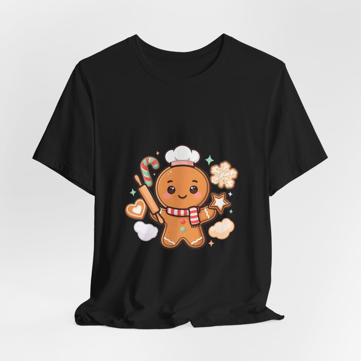 Gingerbread Baker Christmas Tee, Cute Kawaii Holiday Shirt