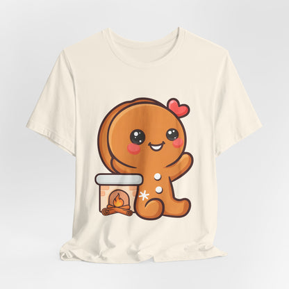 Christmas Gingerbread Man T-Shirt, Cozy Kawaii Holiday Tee
