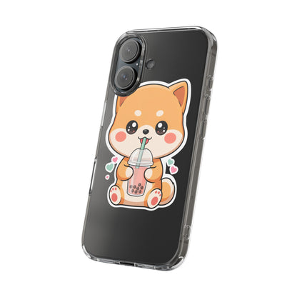 Kawaii Shiba Inu Phone Case for Bubble Tea Lovers