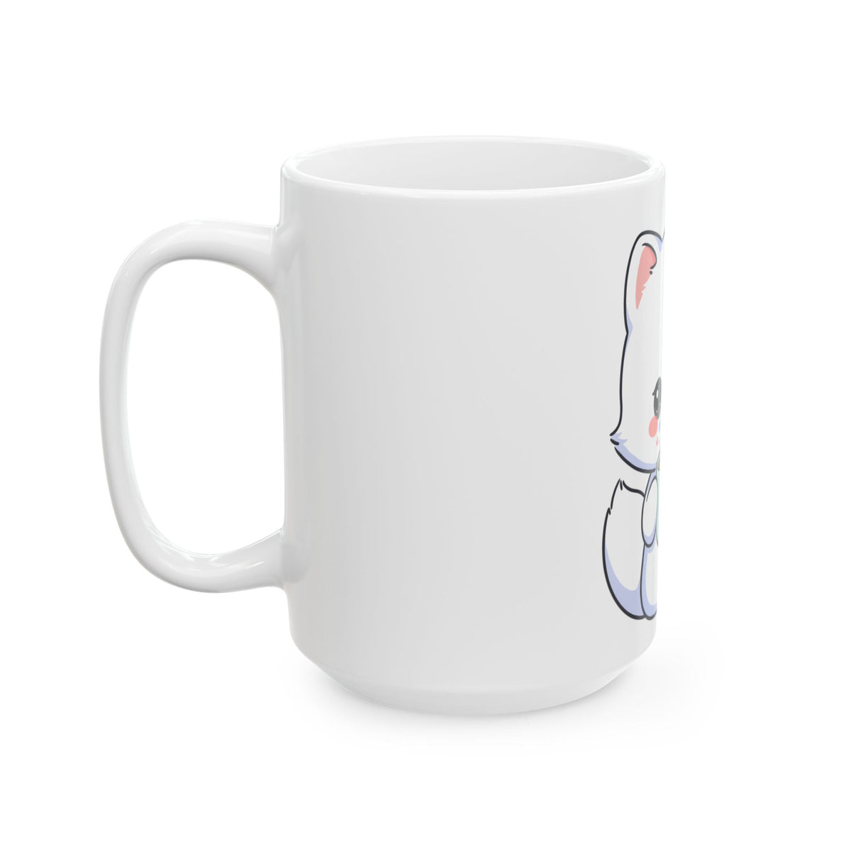 Kawaii Arctic Fox Mug for Cozy Hot Cocoa Moments