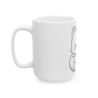 Kawaii Arctic Fox Mug for Cozy Hot Cocoa Moments