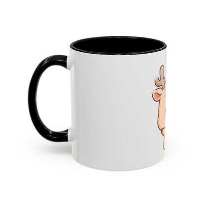 Kawaii Reindeer Accent Coffee Mug for Cozy Winter Sips