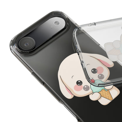 Kawaii Bunny Phone Case, Ice Cream Cutie Clear Case