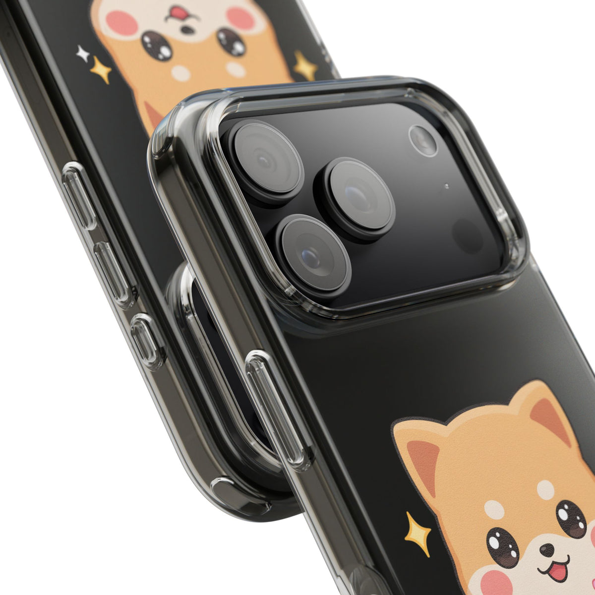 Kawaii Shiba Inu Gamer Phone Case, Clear Impact-Resistant