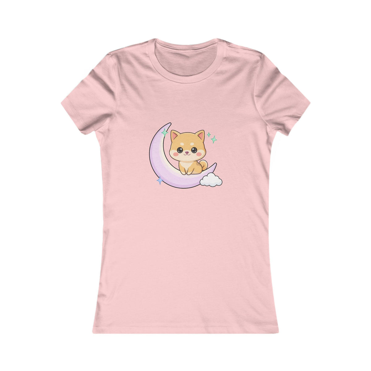 Kawaii Shiba Inu T-Shirt, Moonlit Chibi Dog Tee