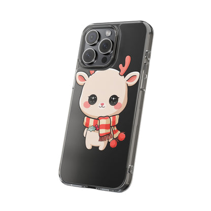 Christmas Reindeer Phone Case, Cute Kawaii Holiday Gift