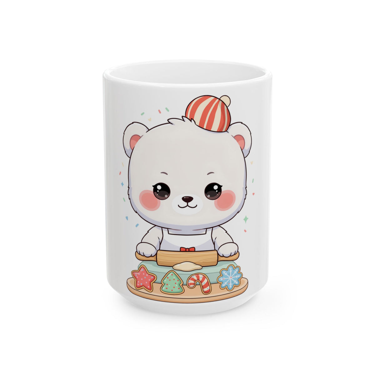Christmas Polar Bear Mug: Cute Cookie Baker Ceramic Cup