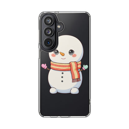 Kawaii Snowman Phone Case – Cute Christmas Clear Case