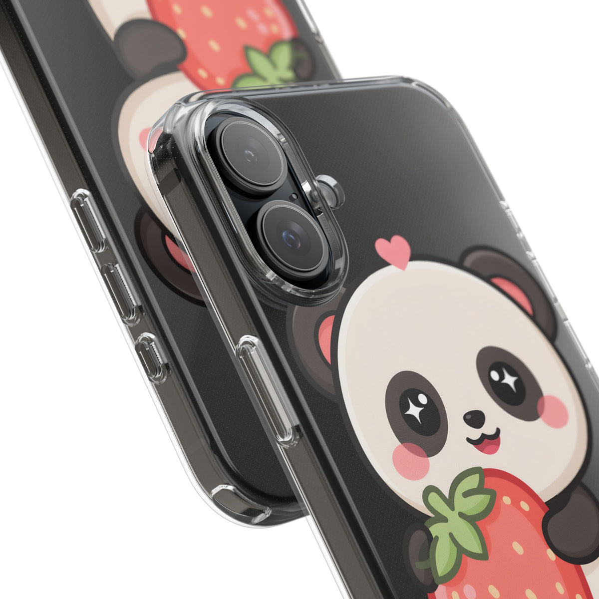 Kawaii Panda Phone Case, Sweet Strawberry Gift