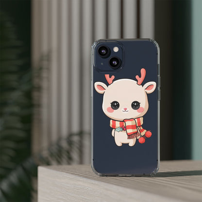 Christmas Reindeer Phone Case, Cute Kawaii Holiday Gift