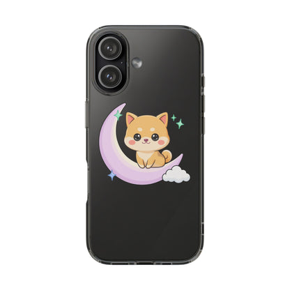 Kawaii Shiba Inu Phone Case – Crescent Moon Cutie