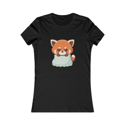 Kawaii Red Panda Women's Tee, Cozy Blanket Animal Shirt