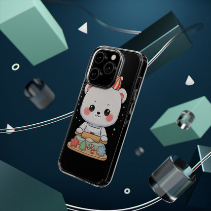 Christmas Bear Cookie Baking Clear Phone Case