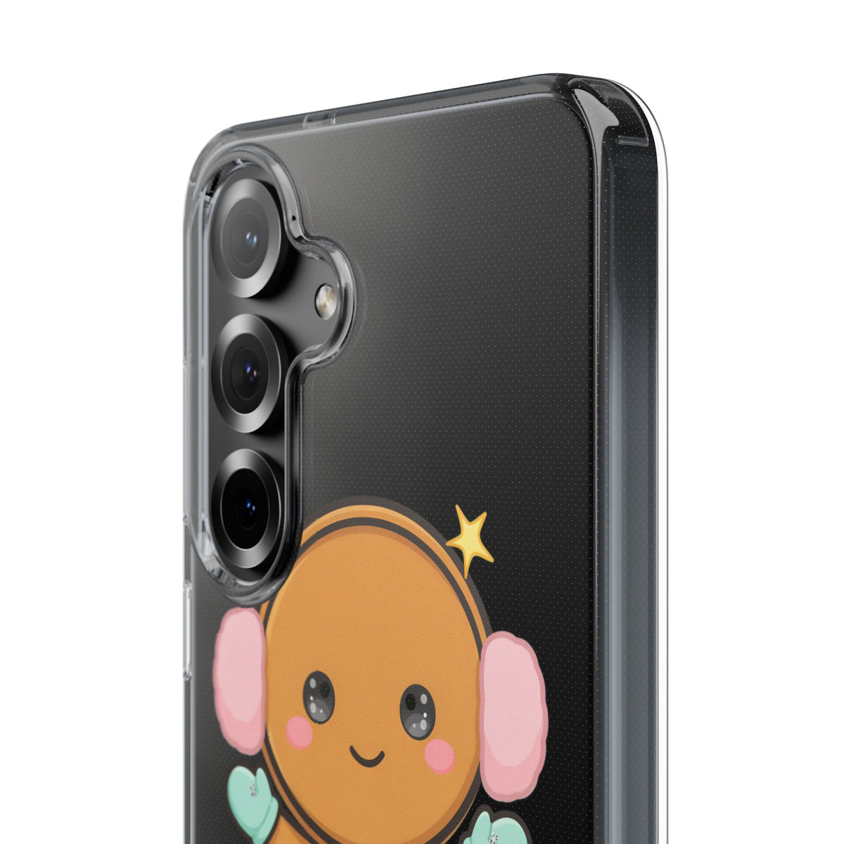 Kawaii Gingerbread Phone Case, Cute Winter Character
