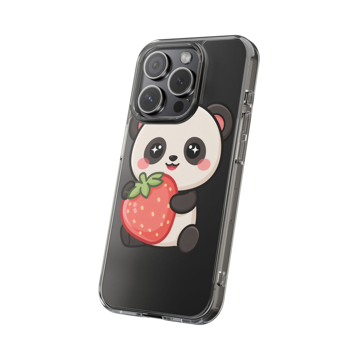 Kawaii Panda Phone Case, Sweet Strawberry Gift
