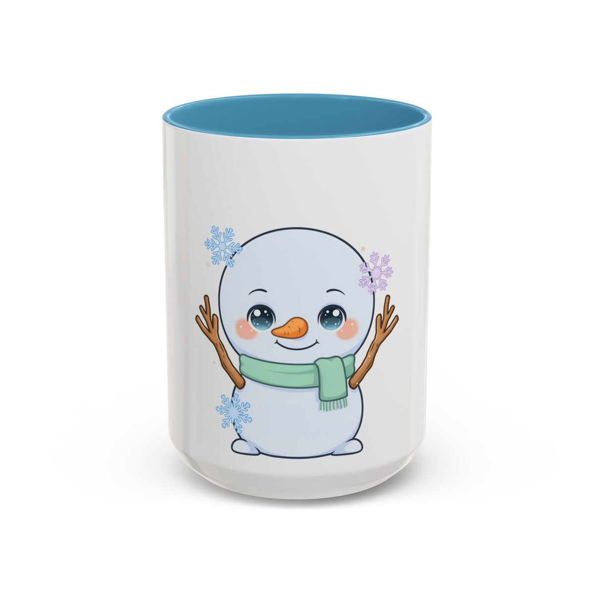 Kawaii Snowman Accent Coffee Mug for Winter Fans