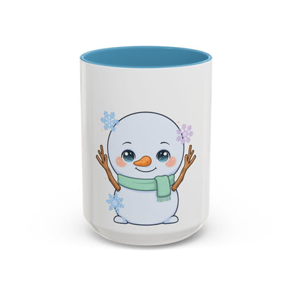Kawaii Snowman Accent Coffee Mug for Winter Fans
