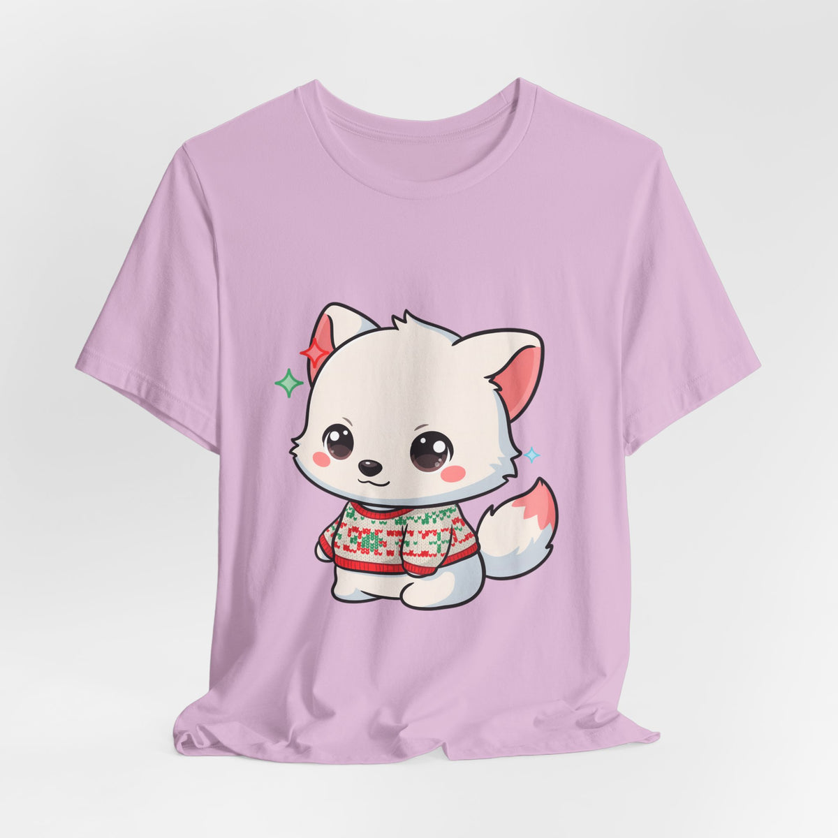 Kawaii Arctic Fox Christmas T-Shirt for Cute Holiday Fans