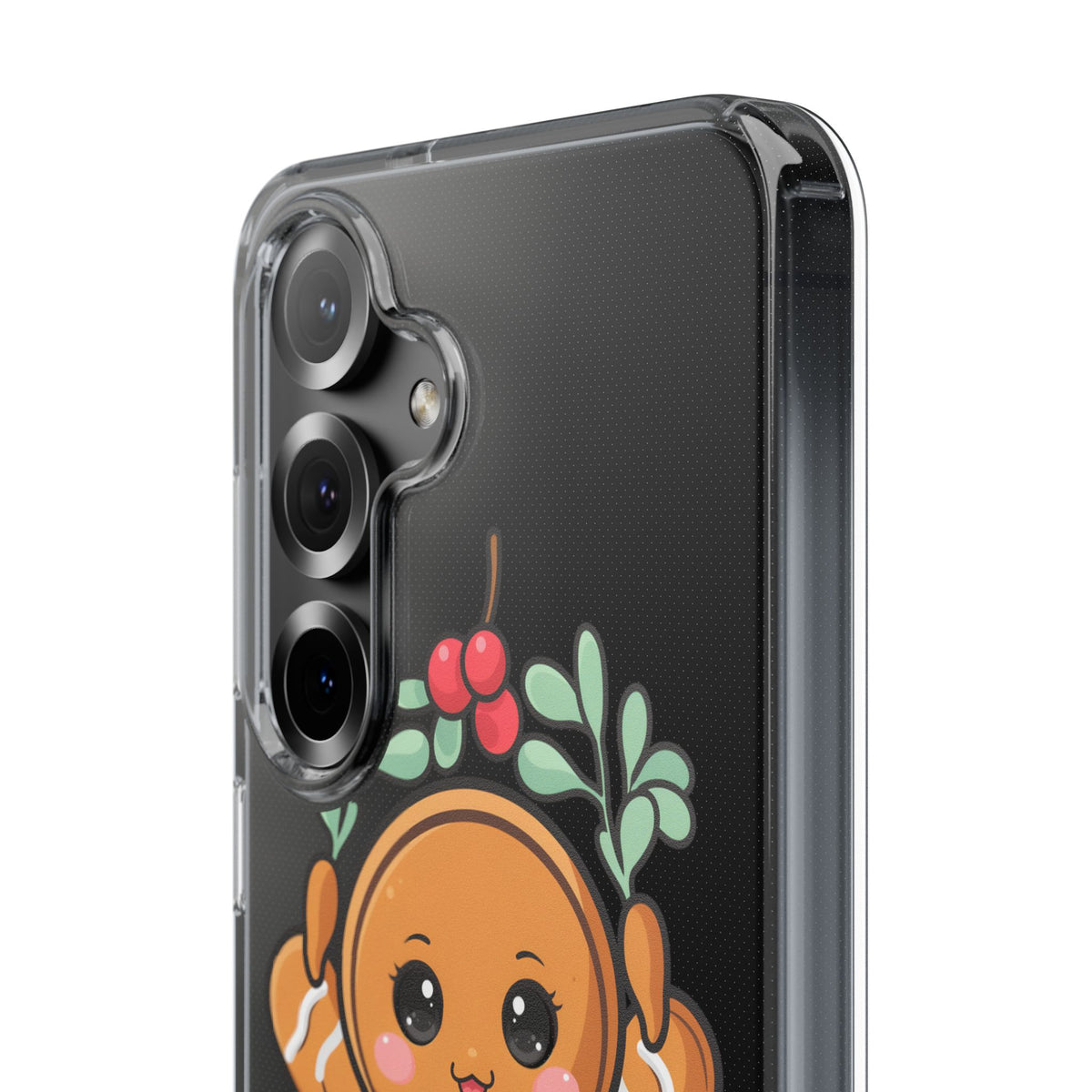Kawaii Gingerbread Phone Case with Mistletoe Cheer