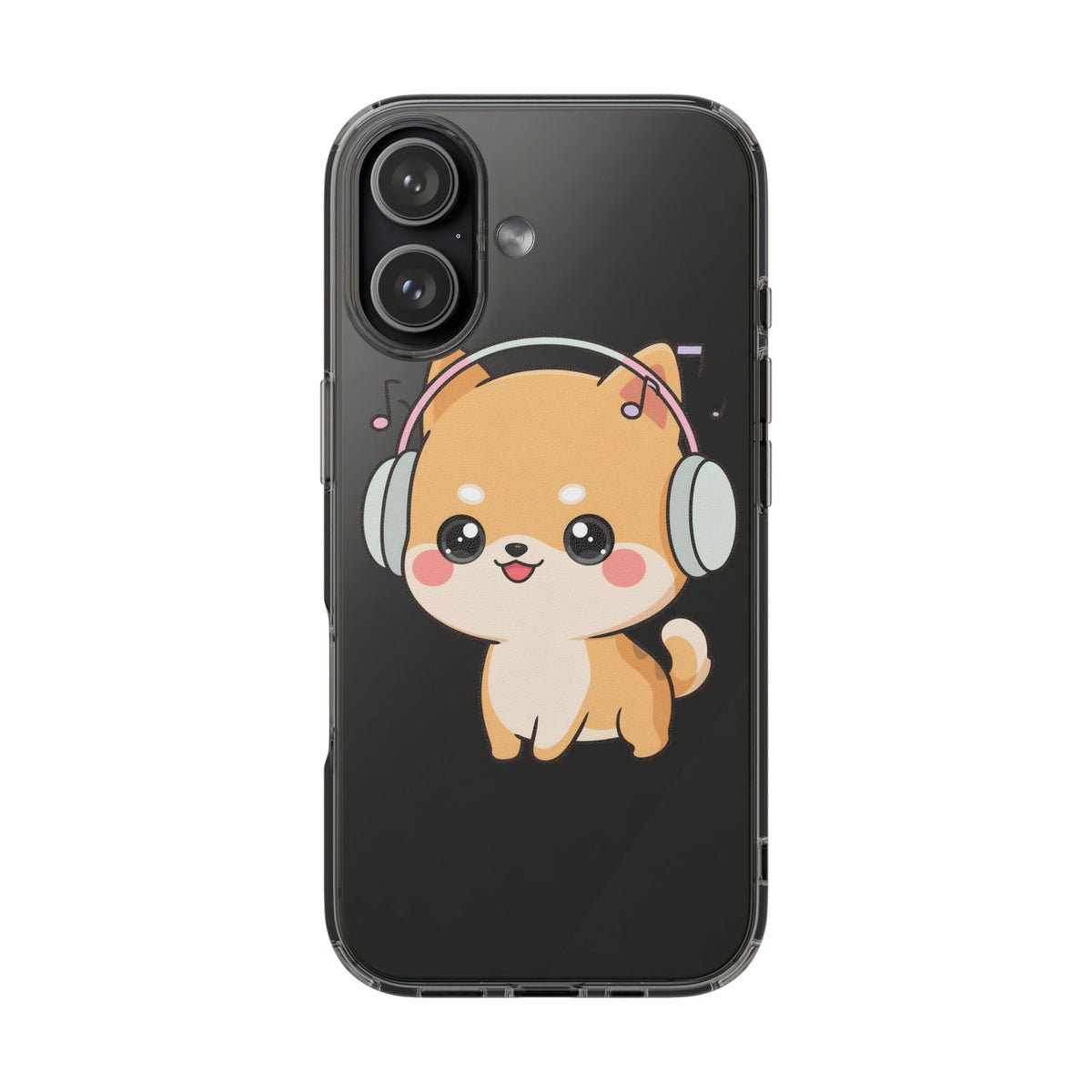 Kawaii Shiba Inu Phone Case – Music Lover Clear Case