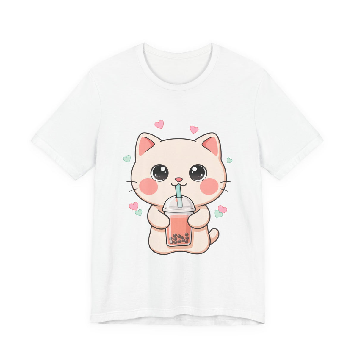 Kawaii Bubble Tea Cat T-Shirt for Cat and Boba Lovers