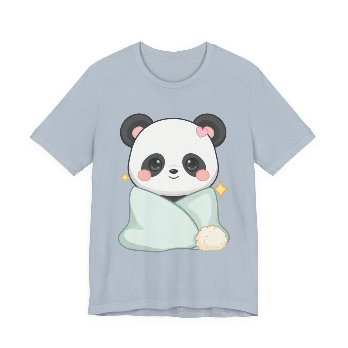 Kawaii Panda T-Shirt, Cozy Blanket Chibi Animal Tee
