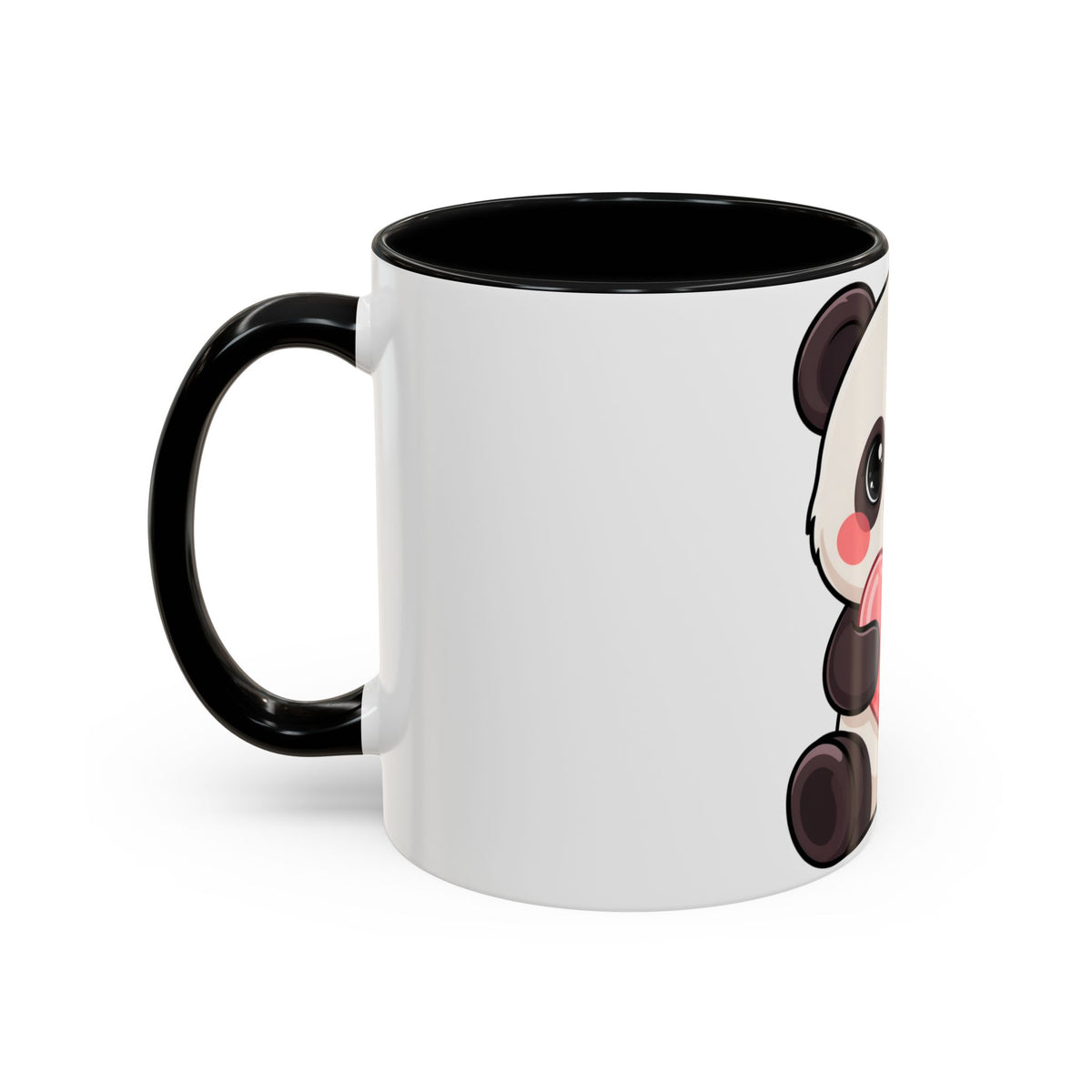 Kawaii Panda Heart Accent Coffee Mug