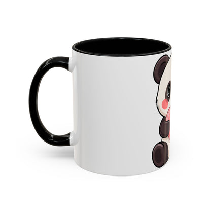 Kawaii Panda Heart Accent Coffee Mug