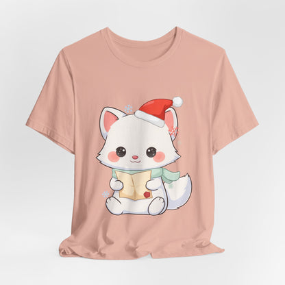 Christmas Arctic Fox T-Shirt for Cozy Holiday Readers