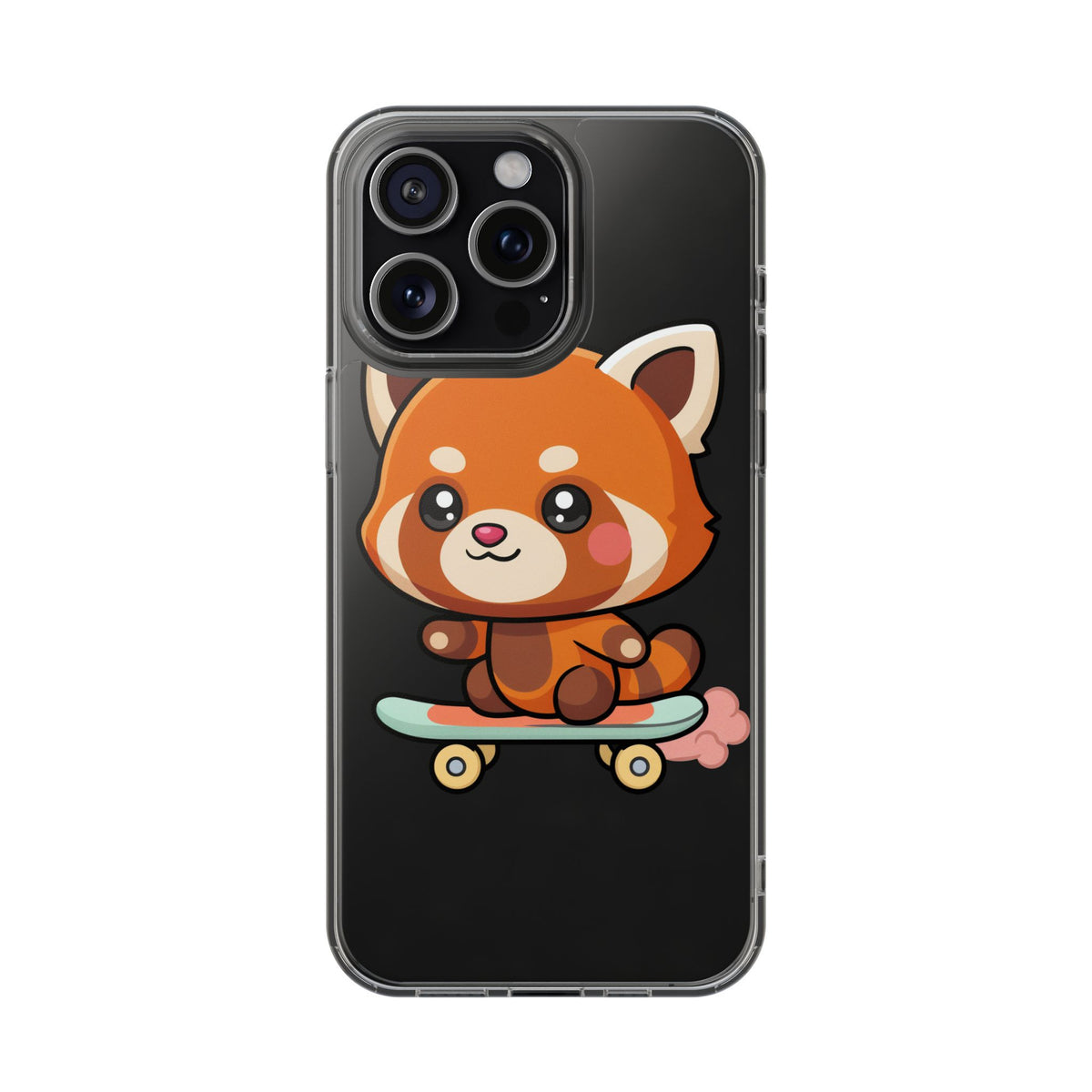 Red Panda Skateboard Phone Case, Cute Kawaii Style