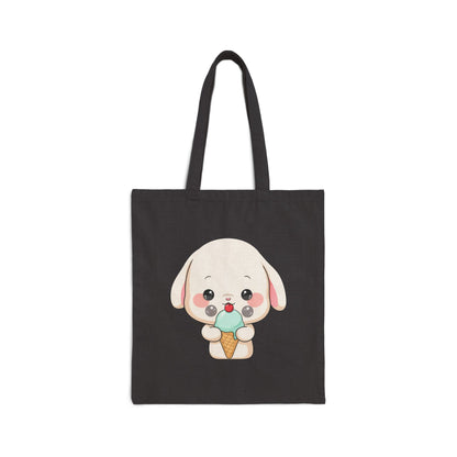 Kawaii Bunny Tote Bag with Ice Cream