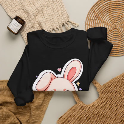Kawaii Bunny Bubble Tea Sweatshirt, Cute Chibi Crewneck