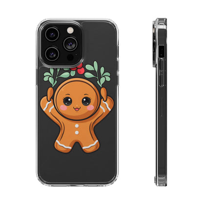 Kawaii Gingerbread Phone Case with Mistletoe Cheer