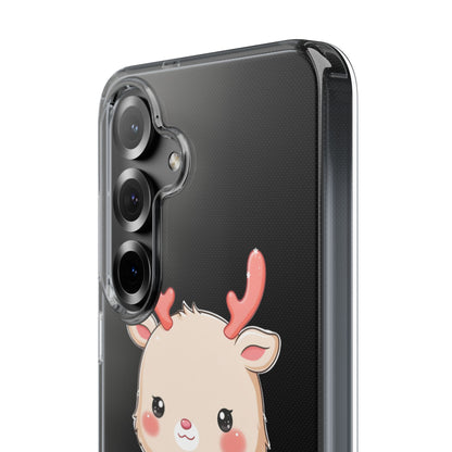 Kawaii Reindeer Clear Impact-Resistant Phone Case