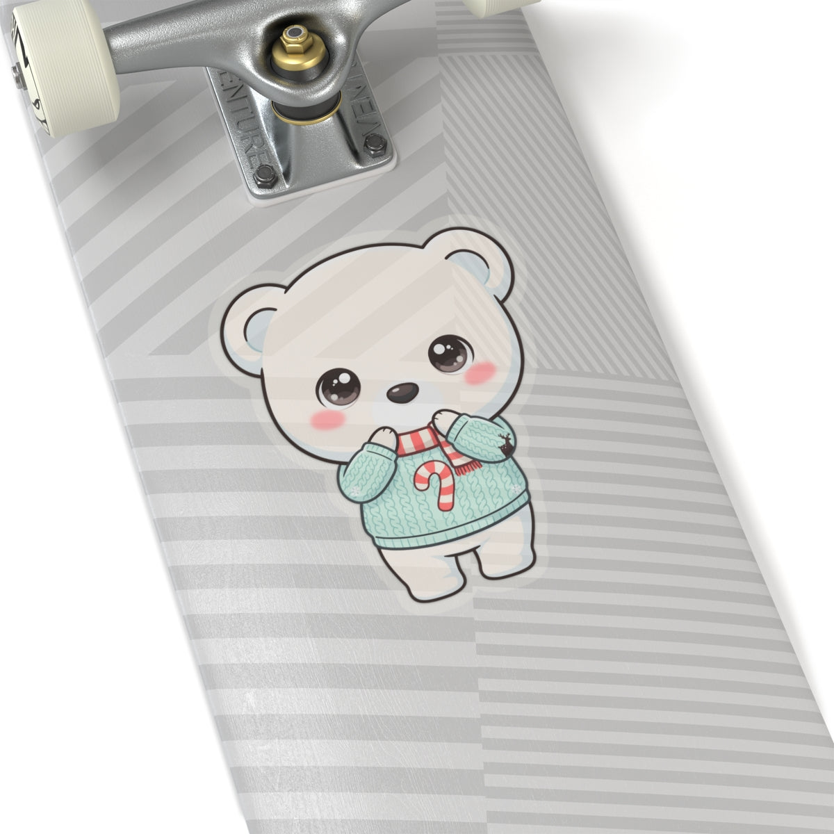 Kawaii Polar Bear Christmas Sticker for Cozy Holiday Cheer