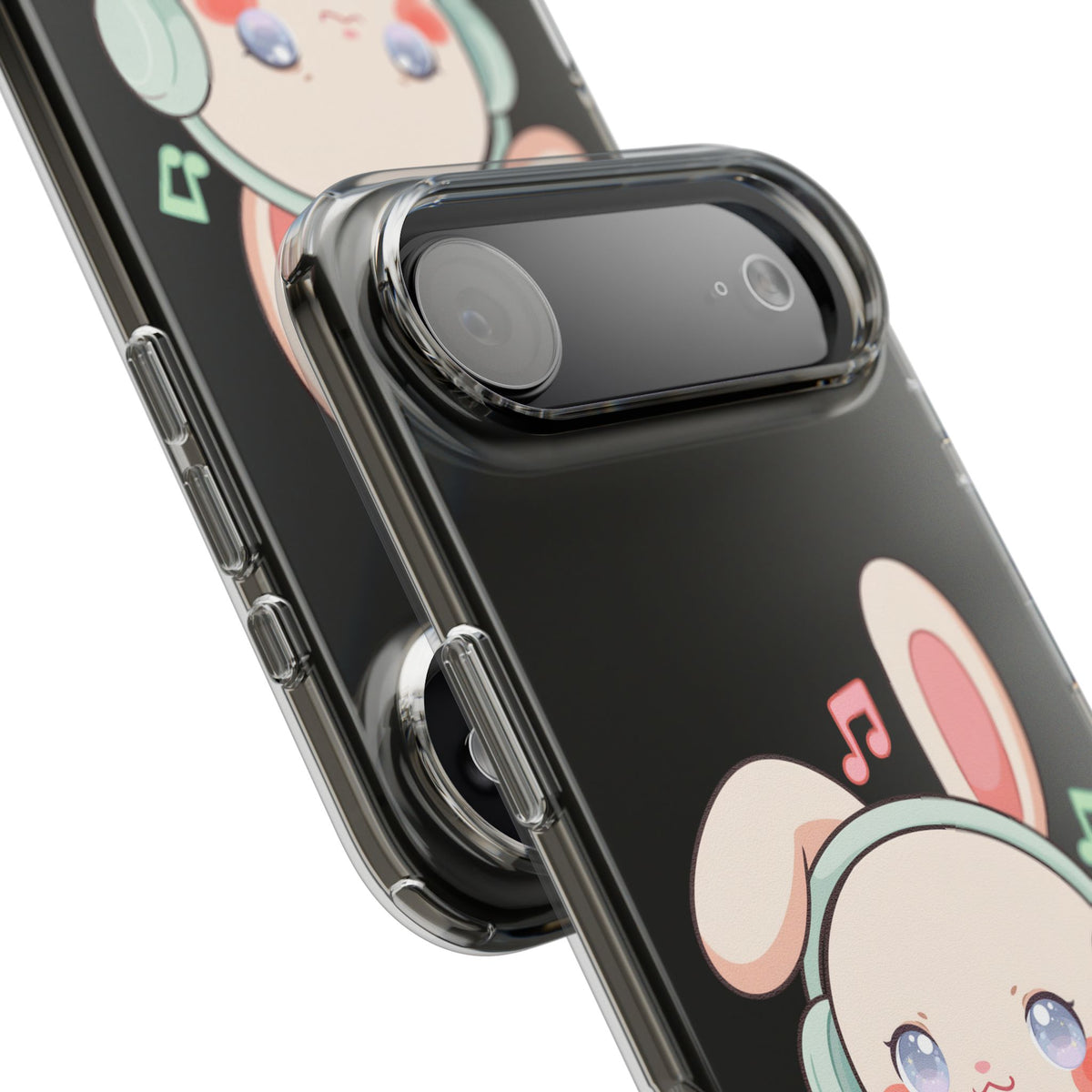 Kawaii Bunny Phone Case, Cute Music Lover Gift