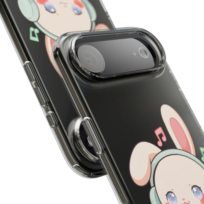 Kawaii Bunny Phone Case, Cute Music Lover Gift