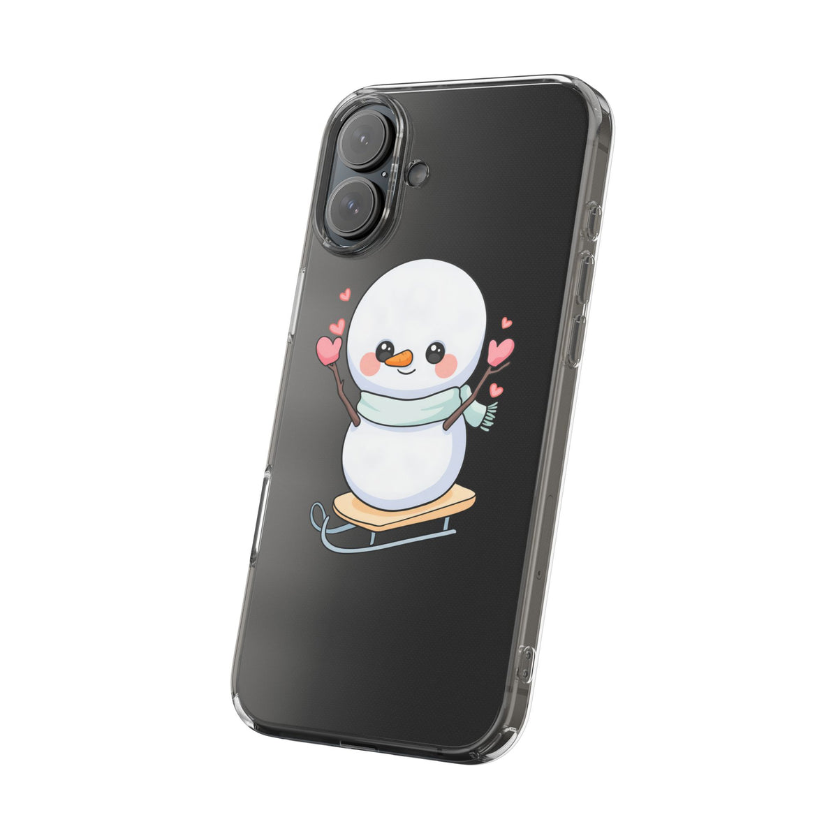 Kawaii Snowman Phone Case, Cute Winter Cheer