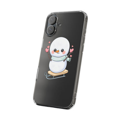 Kawaii Snowman Phone Case, Cute Winter Cheer