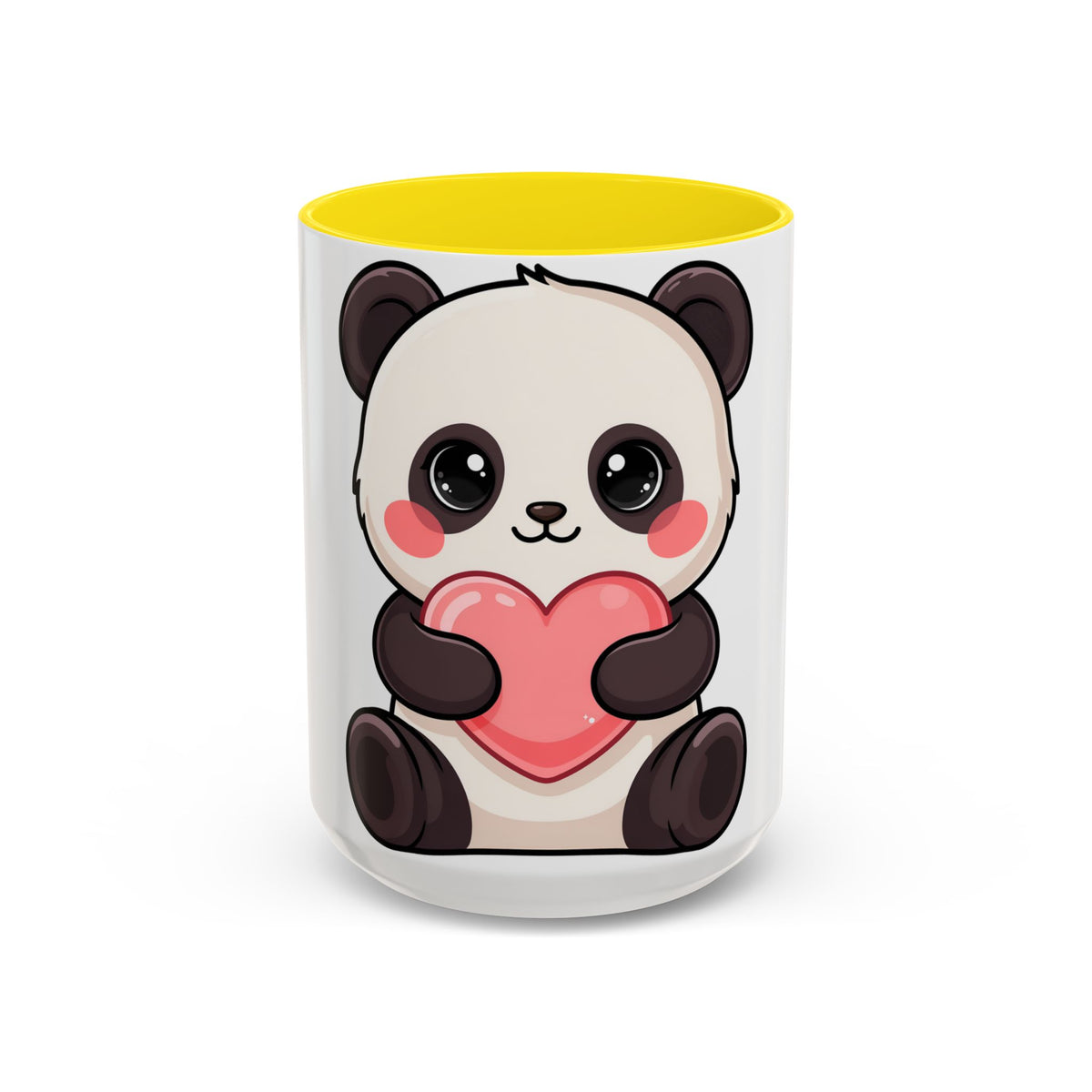 Kawaii Panda Heart Accent Coffee Mug